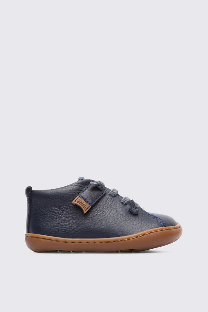 Side view of Peu Navy ankle boot for boys
