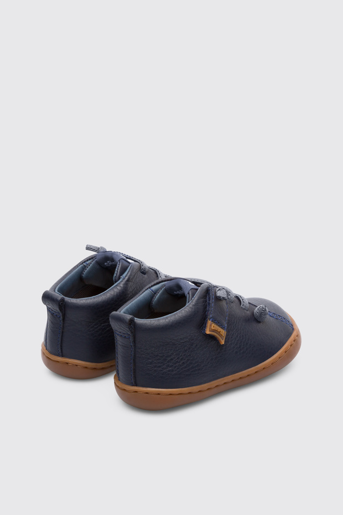 Back view of Peu Navy ankle boot for boys