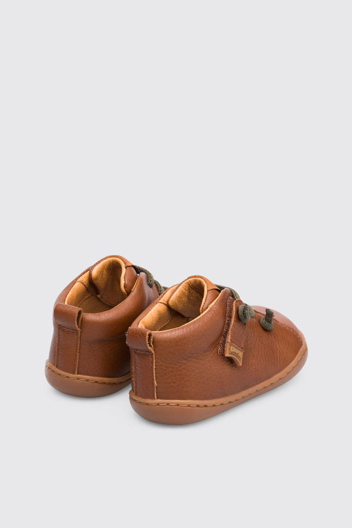 Back view of Peu Brown ankle boot for boys
