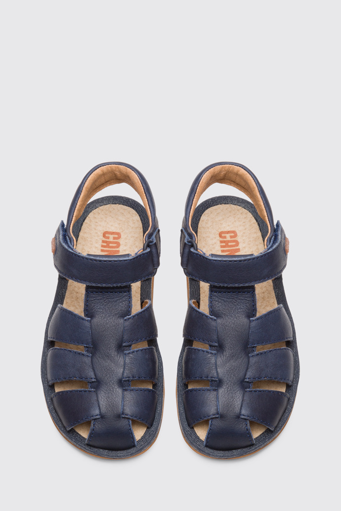 Overhead view of Bicho Blue Sandals for Kids