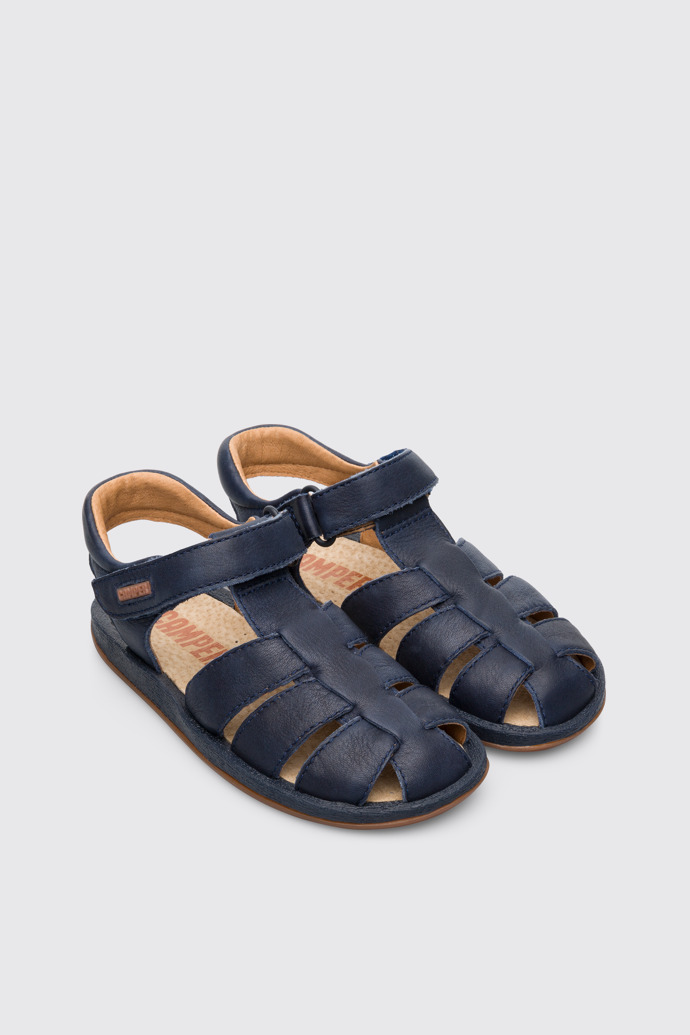 Front view of Bicho Blue Sandals for Kids