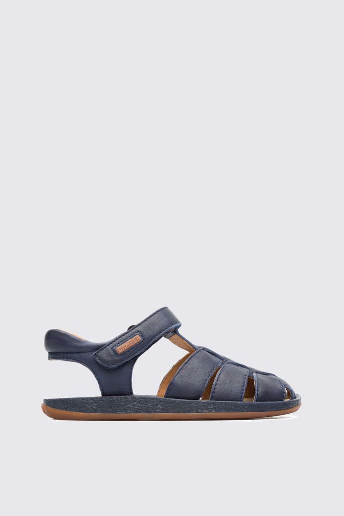 Side view of Bicho Blue Sandals for Kids