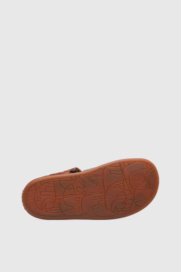 The sole of Bicho Closed brown T-strap sandal for kids