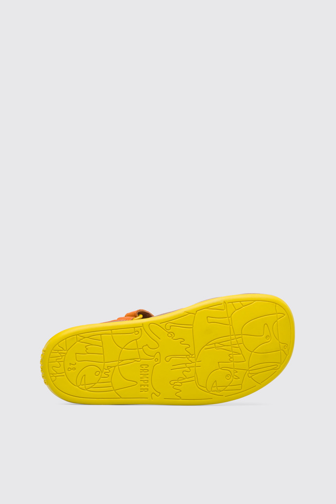 The sole of Bicho Closed dark orange T-strap sandal for kids