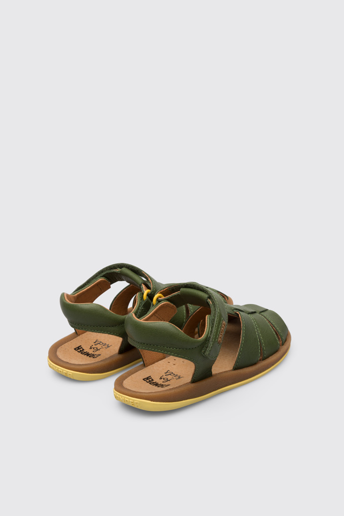 Back view of Bicho Green open sandal for kids