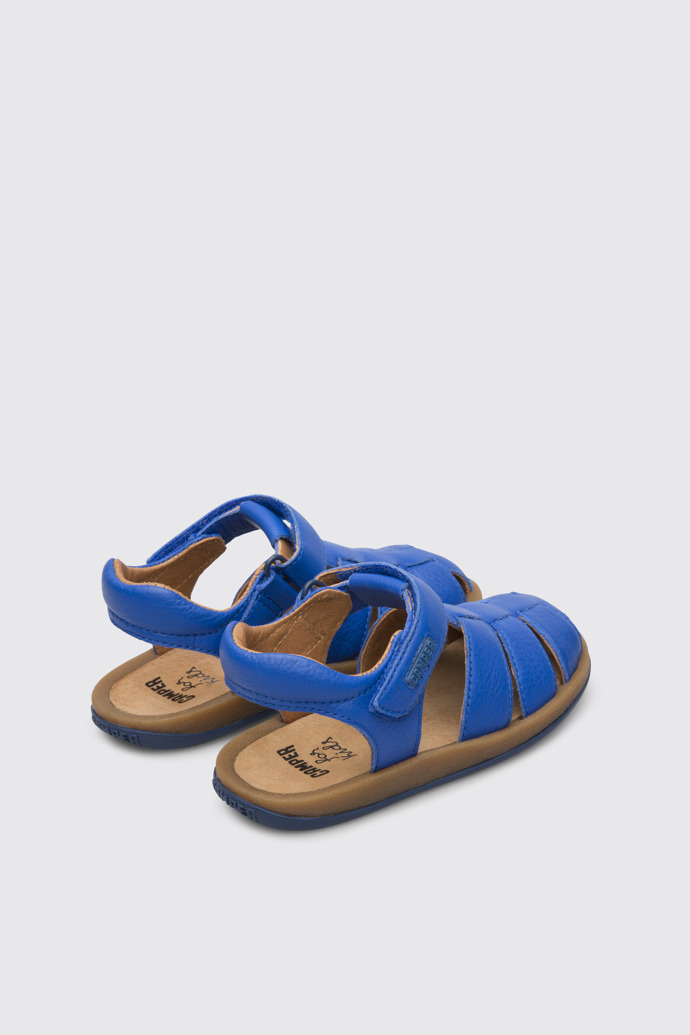 Back view of Bicho Blue open sandal for kids