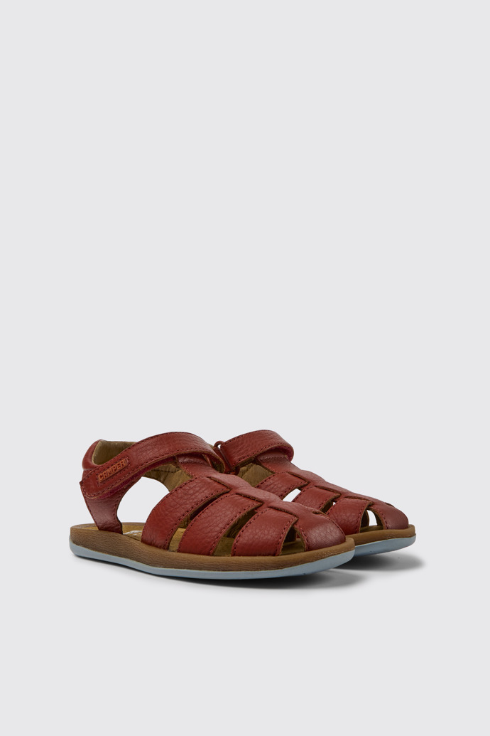 Bicho Sandalias rojas de piel para niños