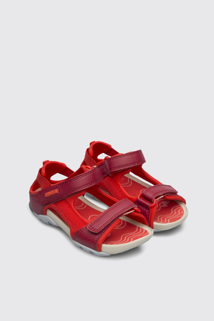 Front view of Ous Red open sandal for kids