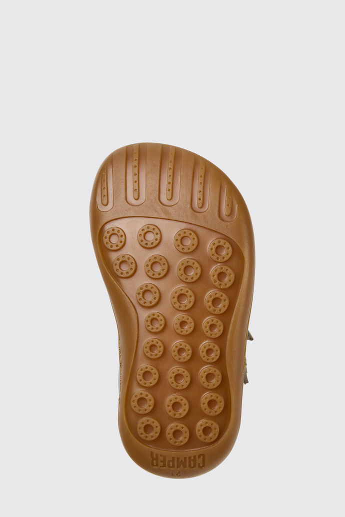 The sole of Peu Light blue leather shoes for kids