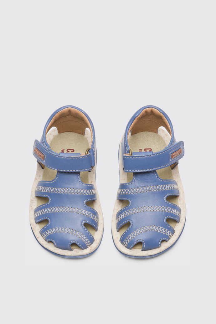 Overhead view of Bicho Blue Sandals for Kids
