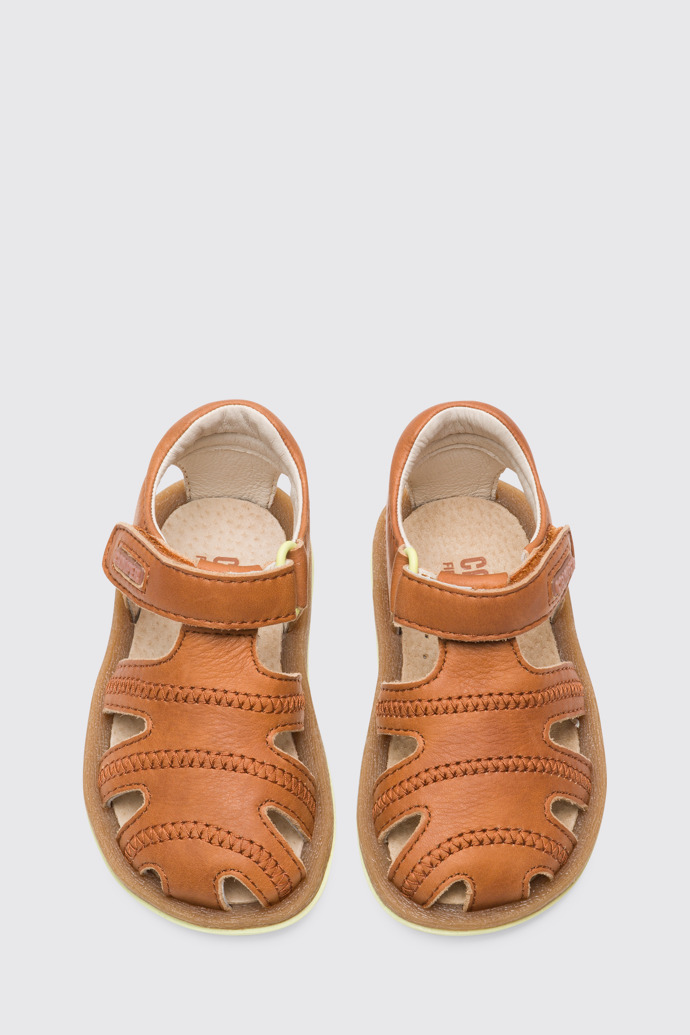 Overhead view of Bicho Brown Sandals for Kids