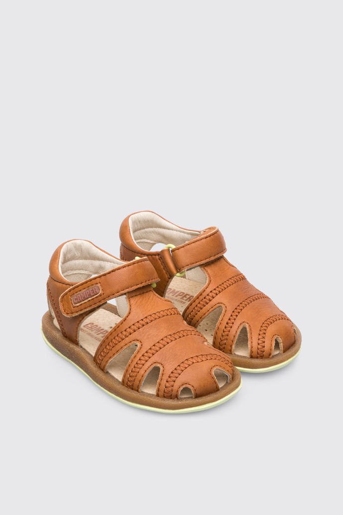 Front view of Bicho Brown Sandals for Kids