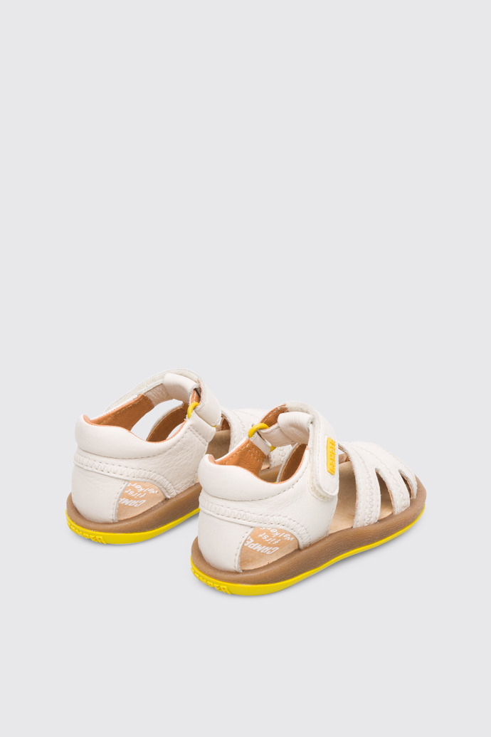 Back view of Bicho Closed cream T-strap sandal for kids