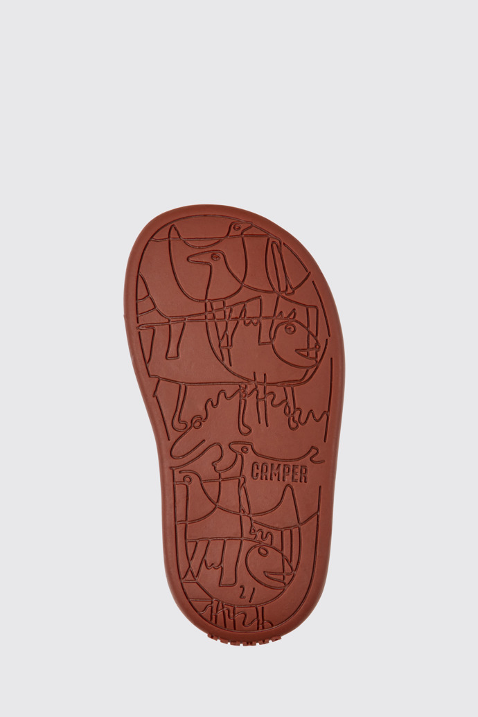 The sole of Bicho White leather sandals for kids