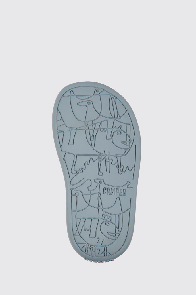 The sole of Bicho Brown leather sandals for kids