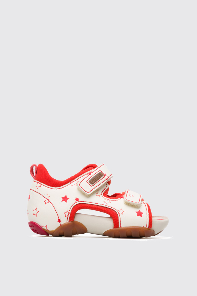 Side view of Ous Beige Sandals for Kids