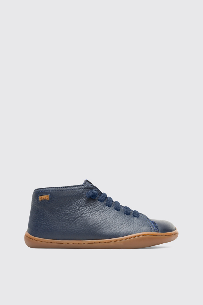 Side view of Peu Navy ankle boot for boys