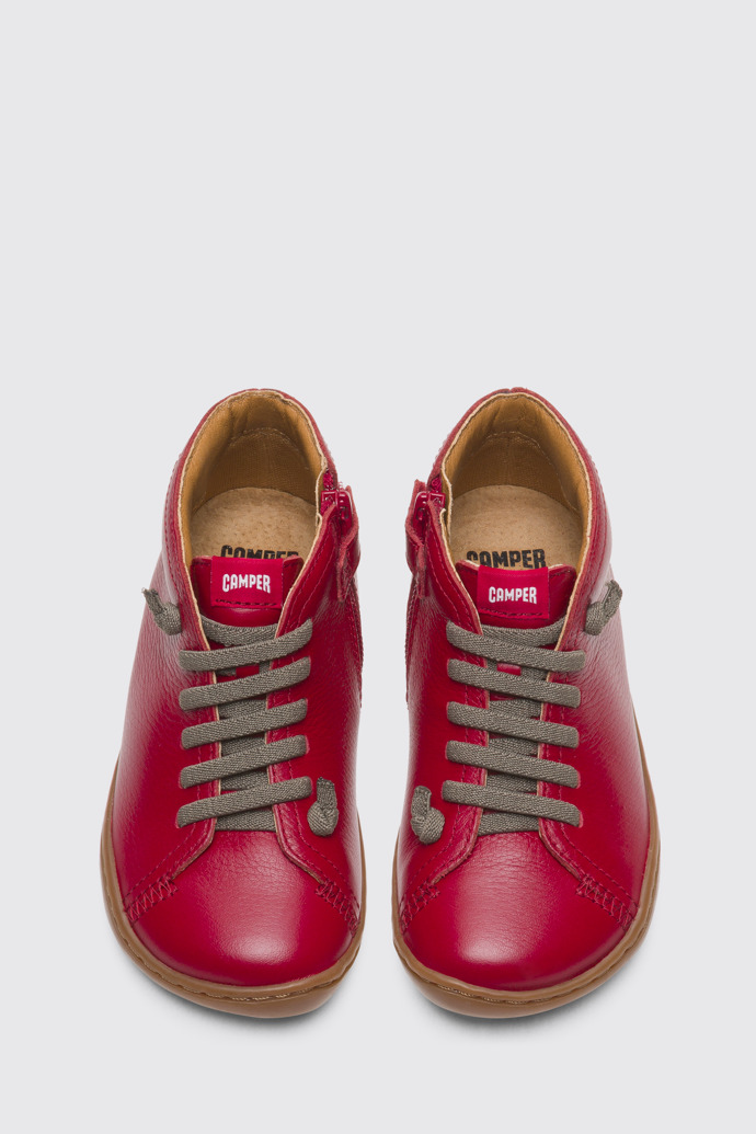 Overhead view of Peu Red ankle boot for boys