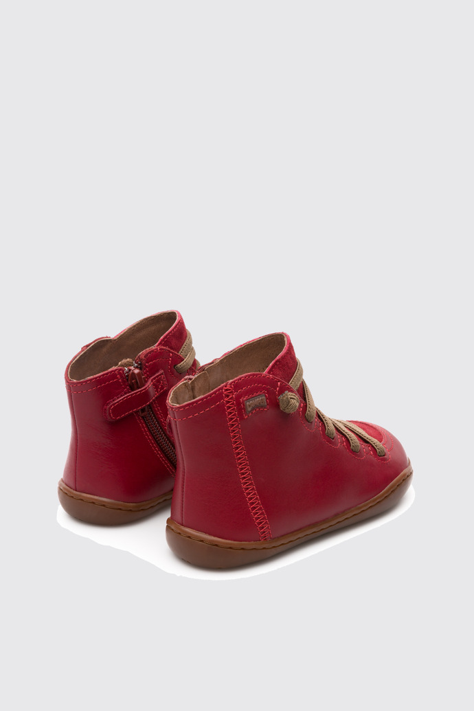 Back view of Peu Red Boots for Kids