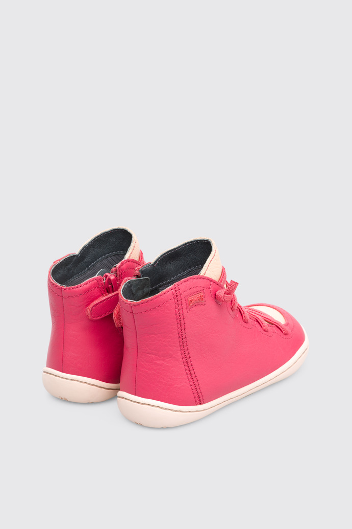 Back view of Peu Pink zip ankle boot for girls