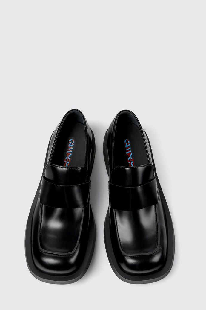 Overhead view of Mil 1978 Black Leather Loafers
