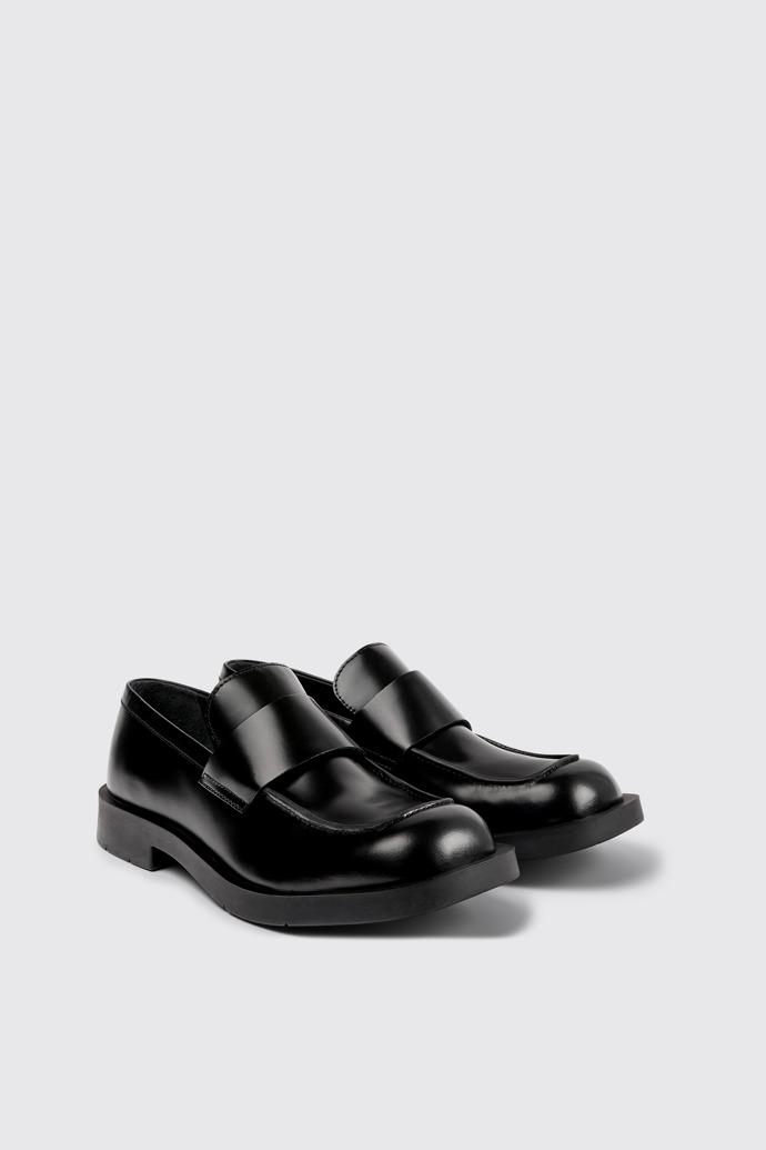 Front view of Mil 1978 Black Leather Loafers