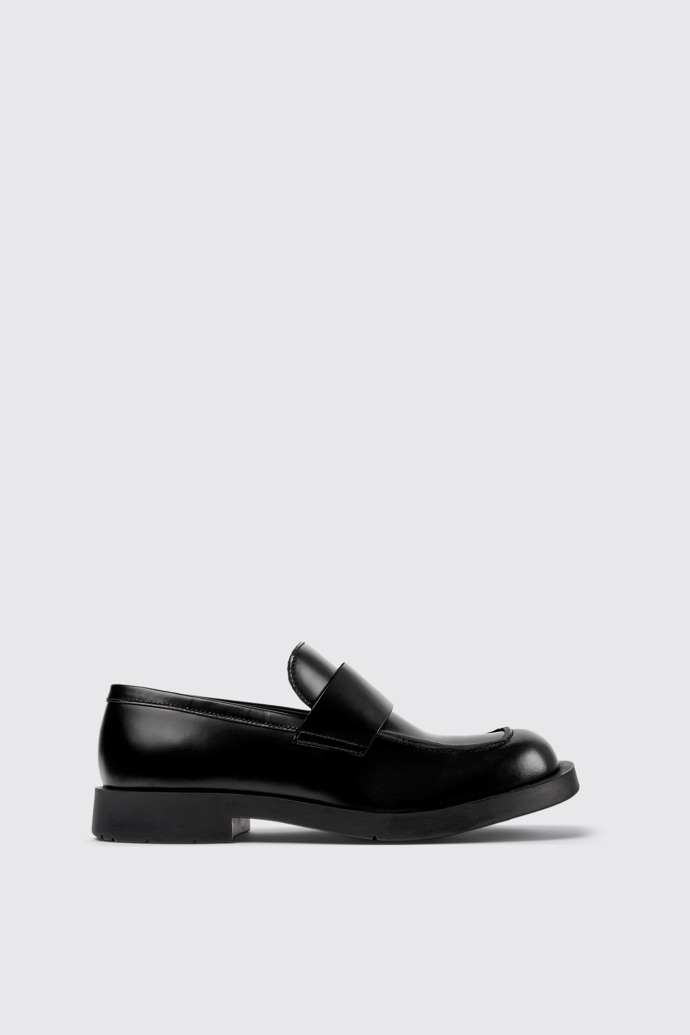 Side view of Mil 1978 Black Leather Loafers