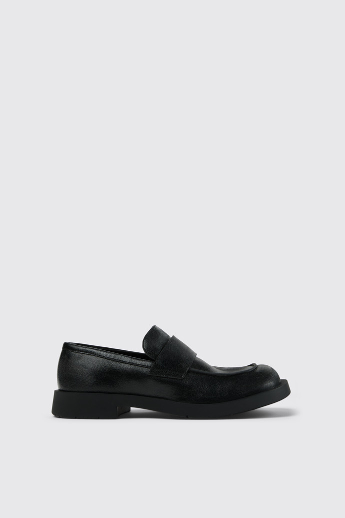 Side view of Mil 1978 Black Leather Loafers