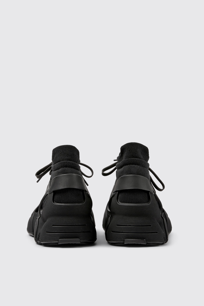 Back view of TOSSU Black Caged Sneakers