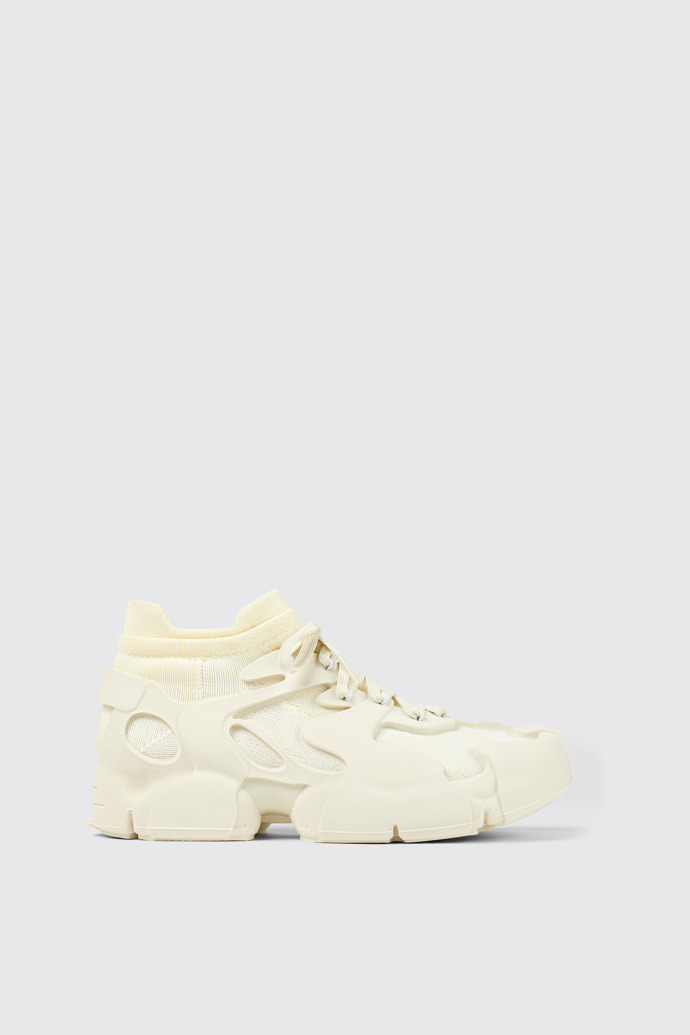 Side view of Tossu White Caged Sneakers