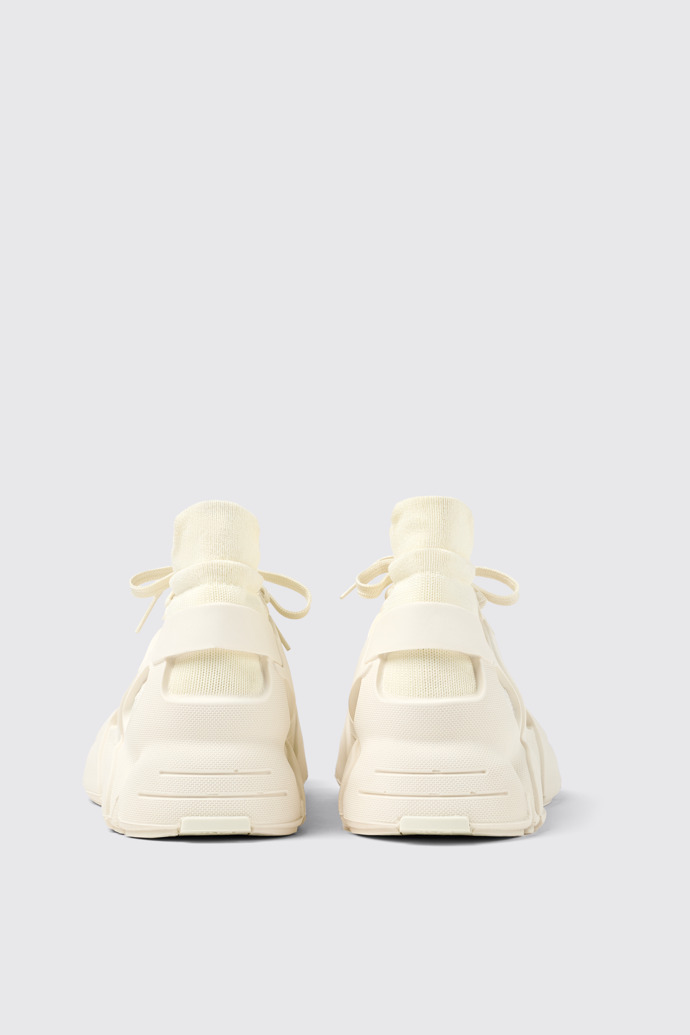 Back view of Tossu White Caged Sneakers