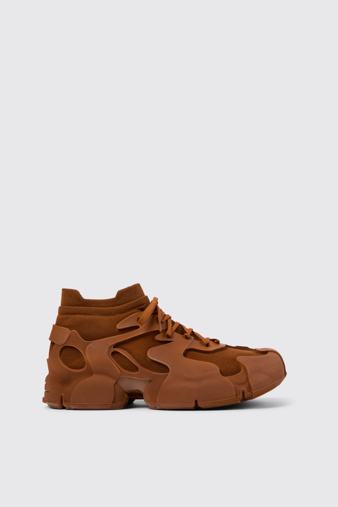 Side view of TOSSU Brown Caged Sneakers
