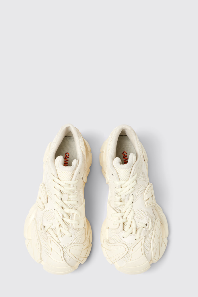Overhead view of Tormenta White Textile Sneakers