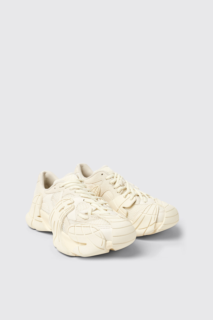 Front view of Tormenta White Textile Sneakers