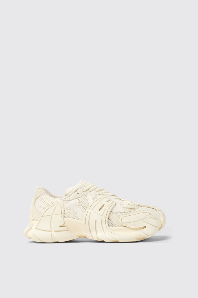 Side view of Tormenta White Textile Sneakers