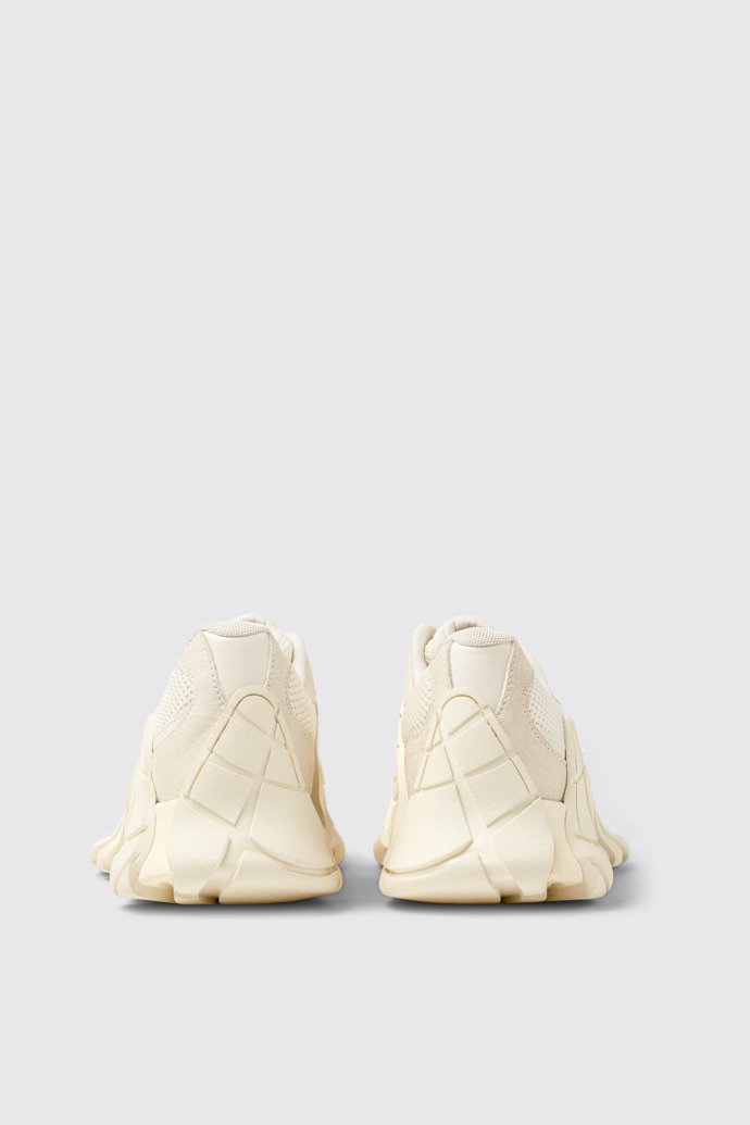 Back view of Tormenta White Textile Sneakers