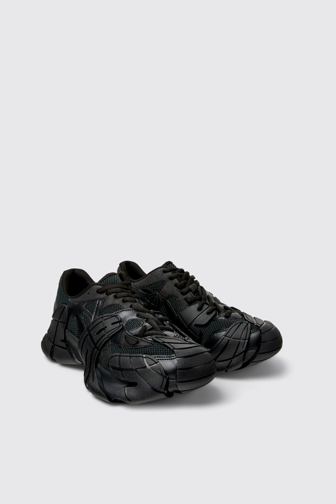 Front view of CAMPERLAB TORMENTA Black Textile Sneakers