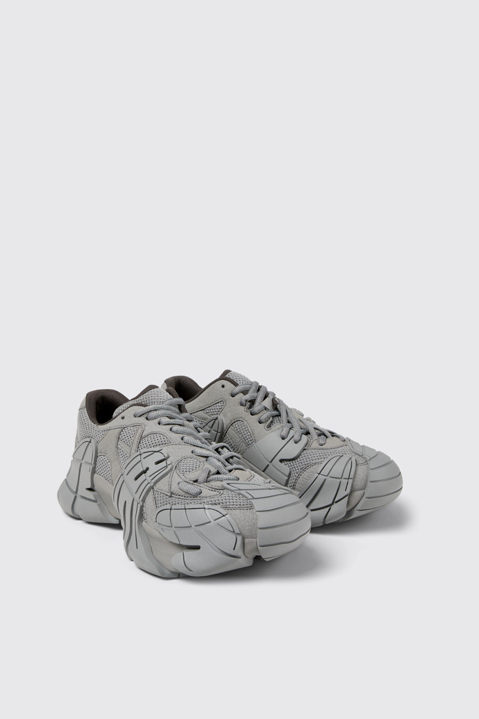 Front view of Tormenta Gray Textile Sneakers