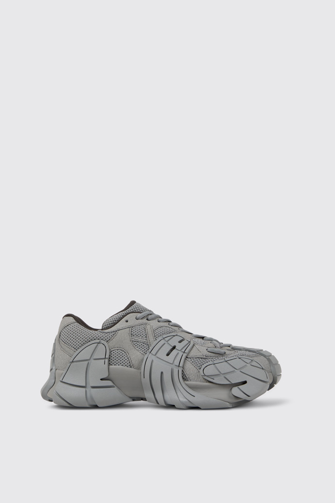 Side view of Tormenta Gray Textile Sneakers