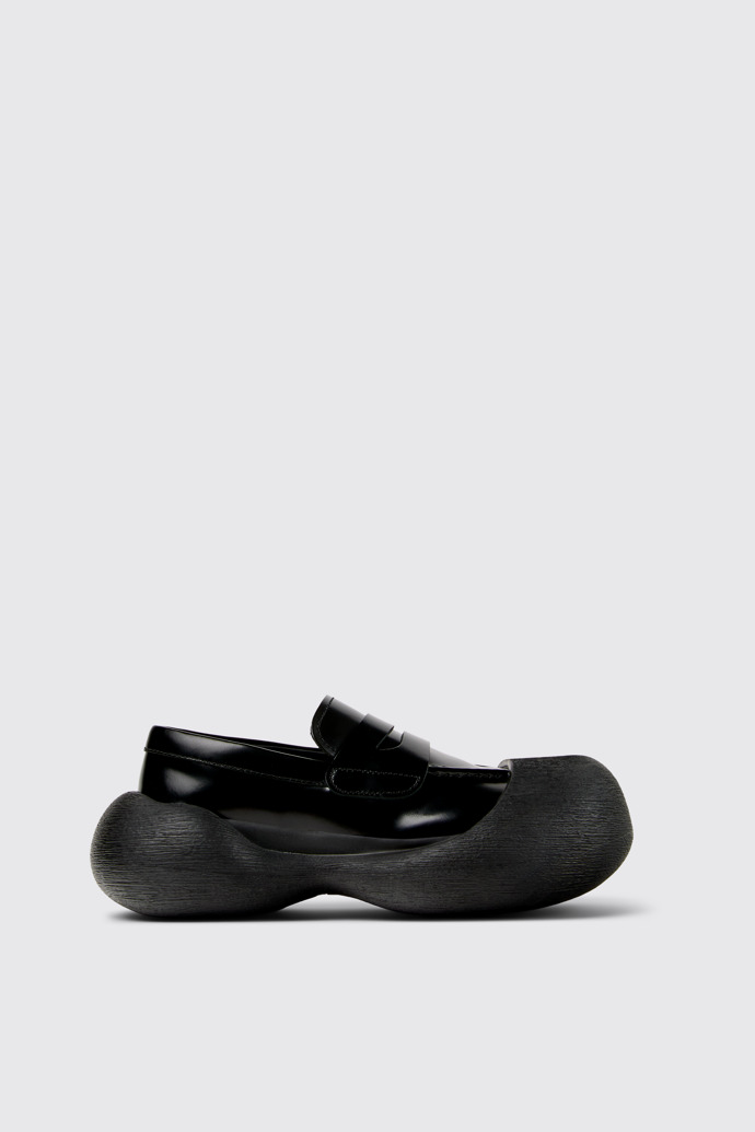 Side view of CAMPERLAB CARAMBA Black Leather Loafers