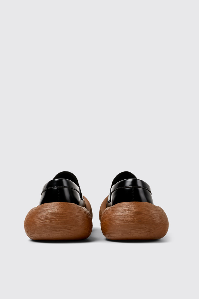 Back view of CAMPERLAB CARAMBA Black-brown leather loafers