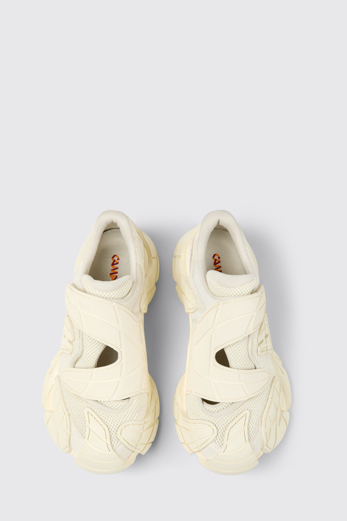 Overhead view of Tormenta White Textile Sneakers