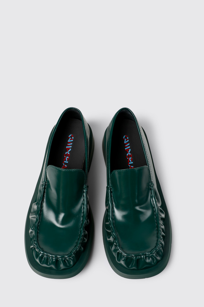 Overhead view of Mil 1978 Green Leather Loafers