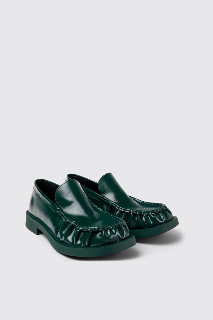 Front view of Mil 1978 Green Leather Loafers