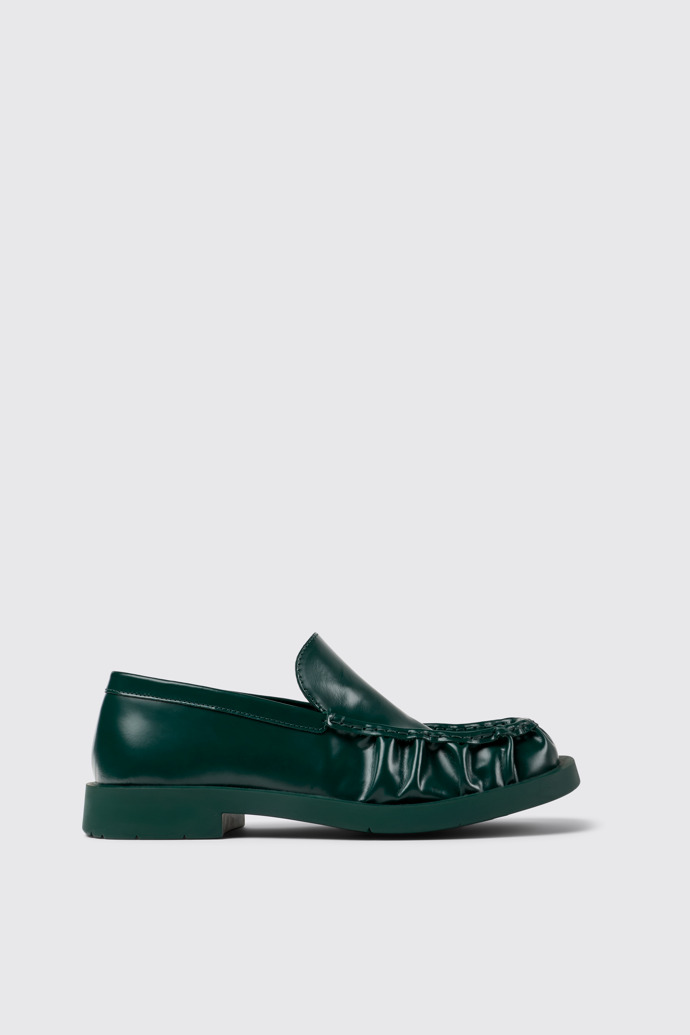 Side view of Mil 1978 Green Leather Loafers