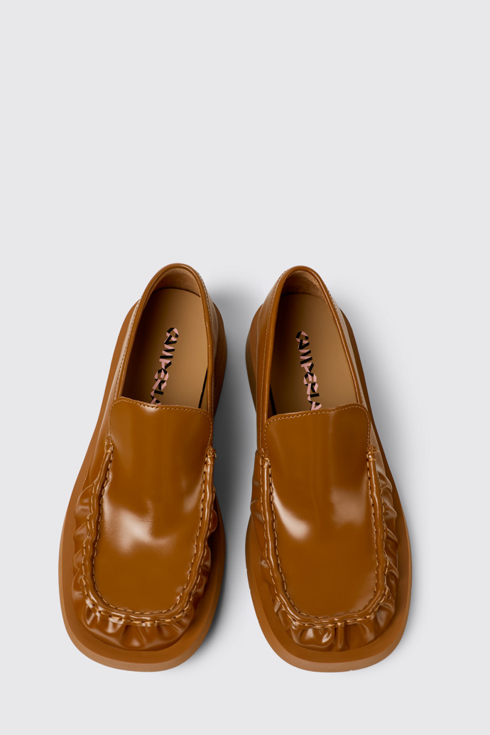 Overhead view of Mil 1978 Brown Leather Loafers