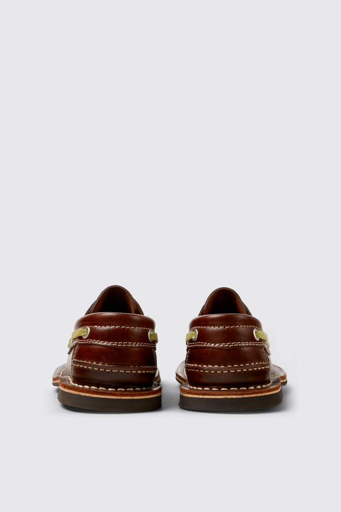 Back view of Eki Brown boat shoes