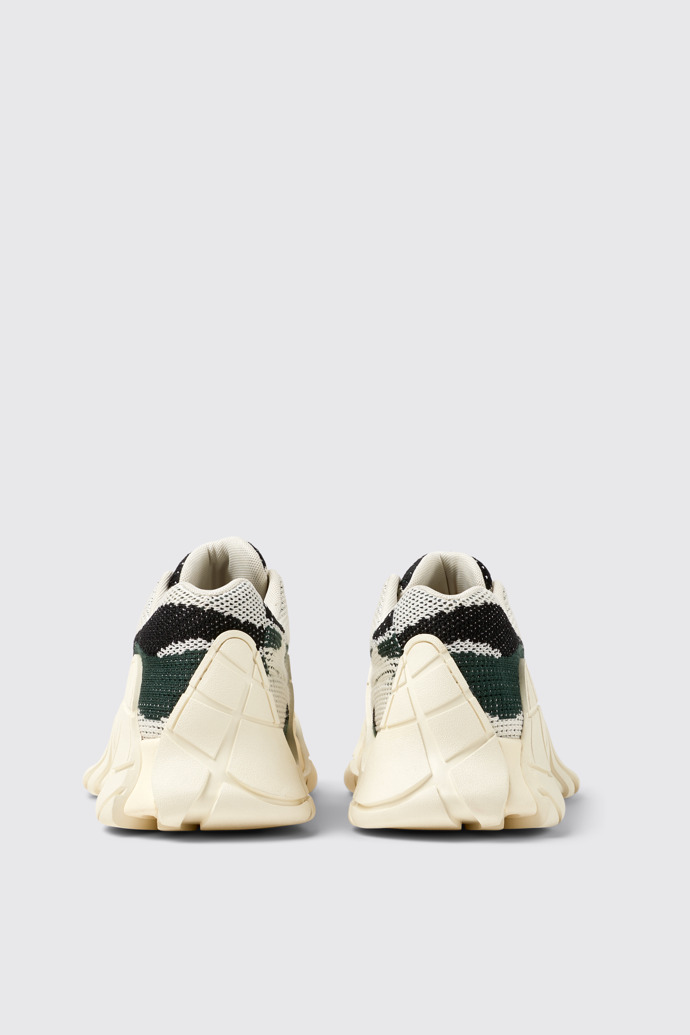 Back view of CAMPERLAB TORMENTA White-green textile sneakers
