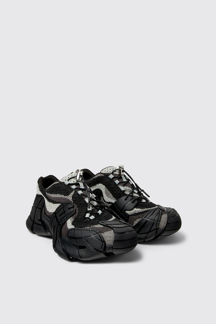 Front view of CAMPERLAB TORMENTA Black-Gray Textile Sneakers