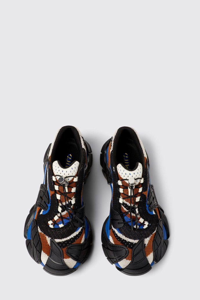 Overhead view of CAMPERLAB TORMENTA Blue-Black Textile Sneakers
